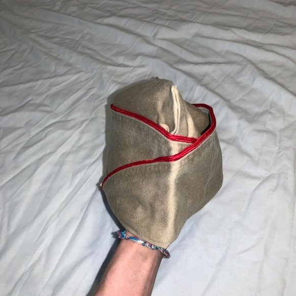 1952 KOREAN WAR ARMY sz7 1/4 GARRISON COVER CAP ARTILLERY SERVICE CORD KD 01032 - Picture 3 of 12